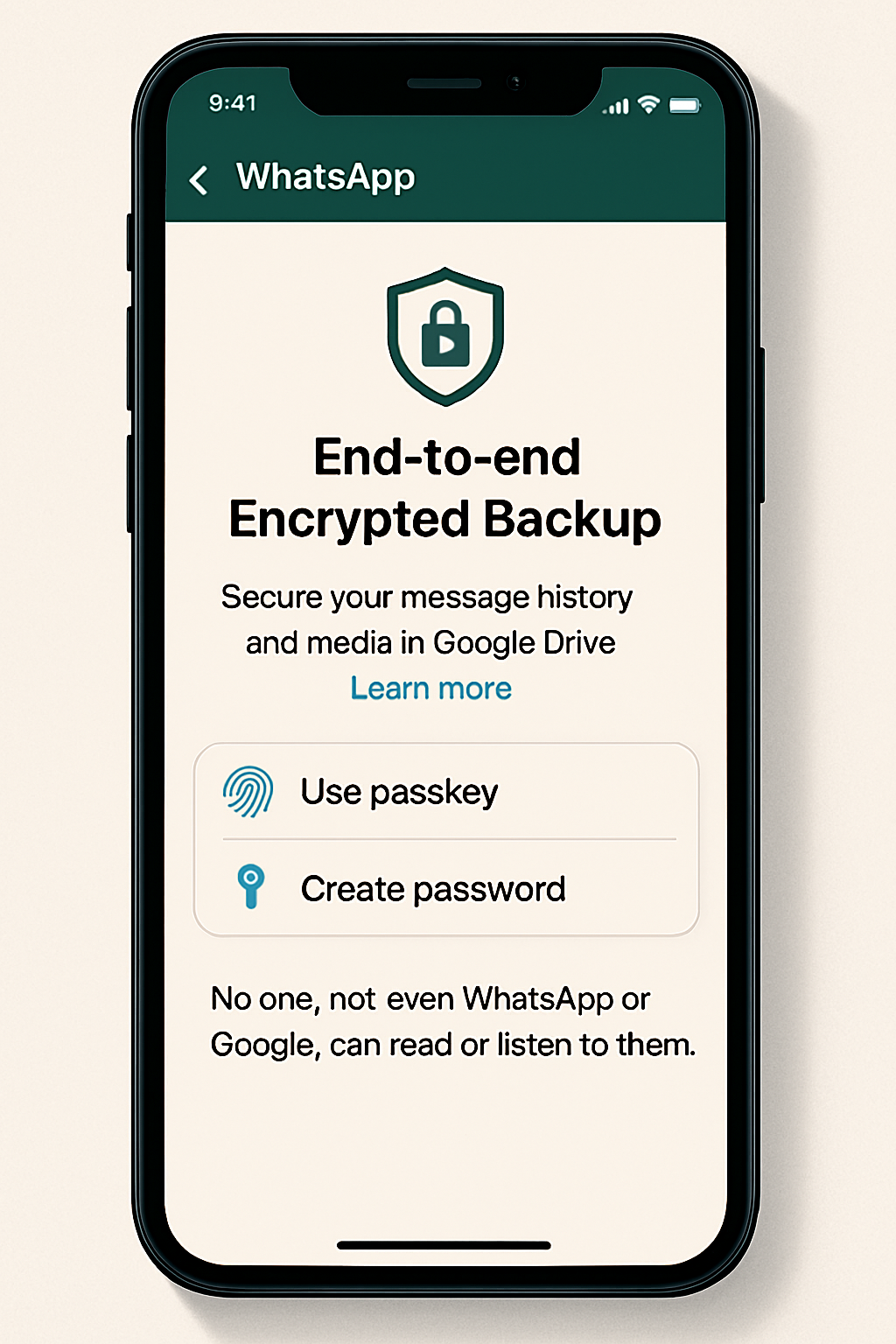 WhatsApp Endn to End Encrypted Backup